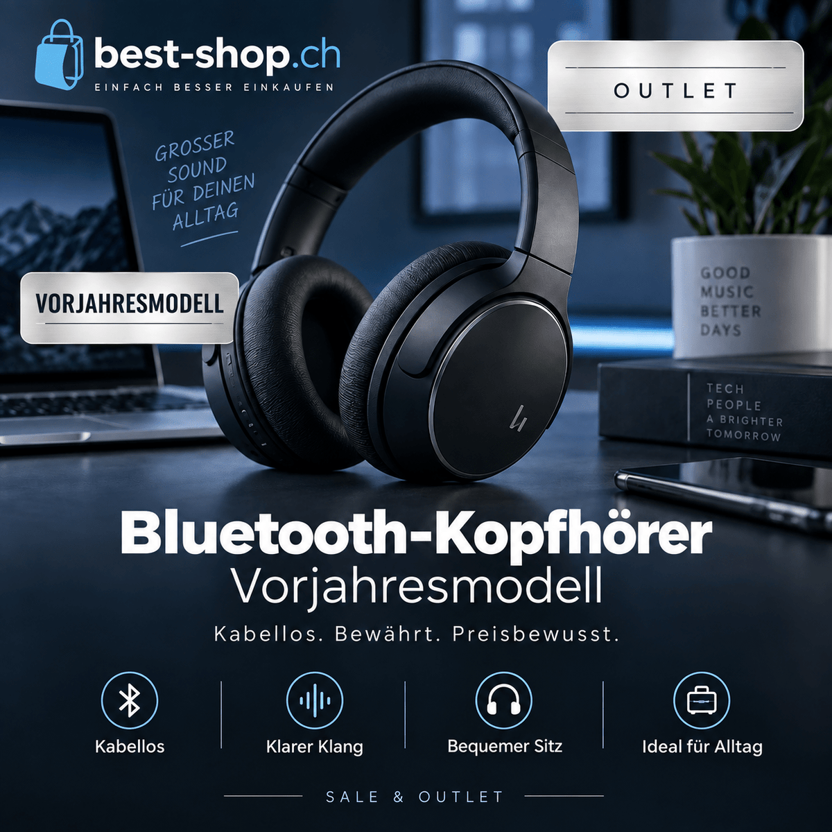 Bluetooth-Kopfhörer Vorjahresmodell - best-shop