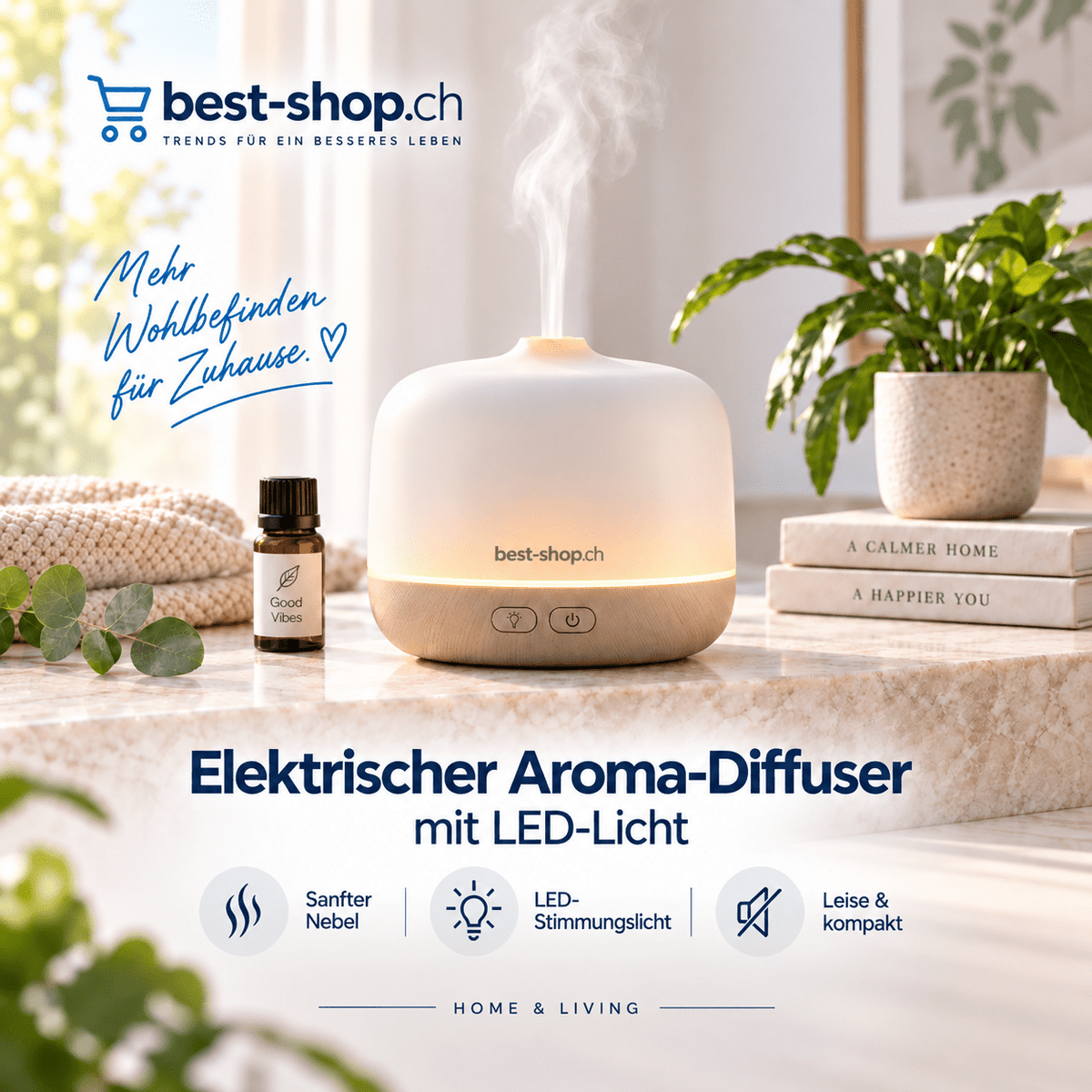 Elektrischer Aroma-Diffuser mit LED-Licht - best-shop