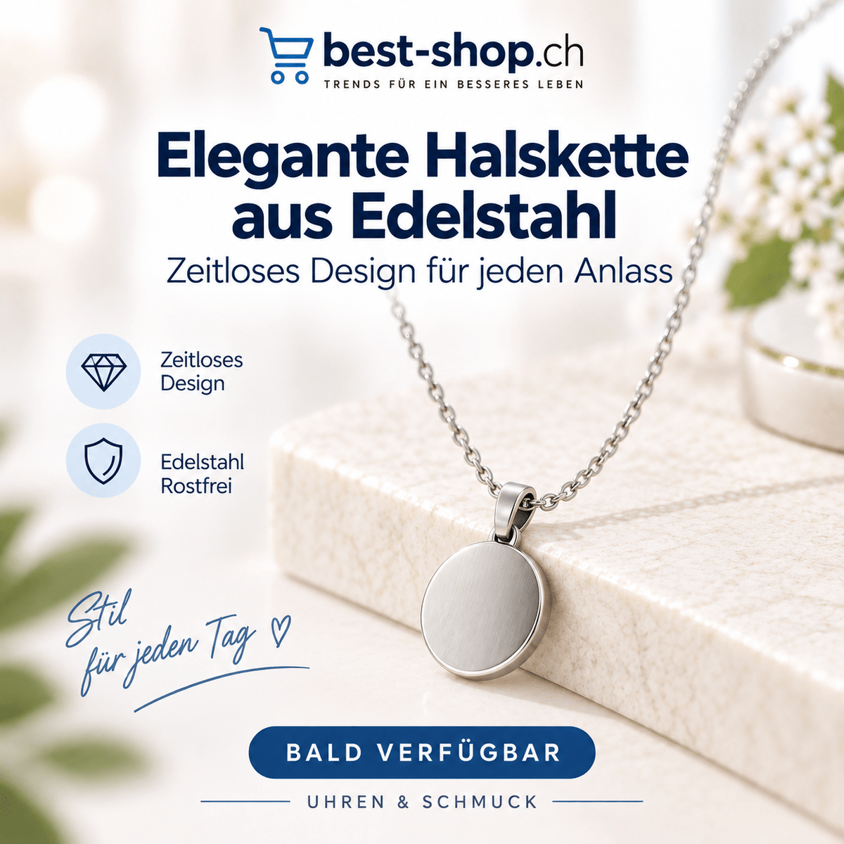Elegante Halskette aus Edelstahl - best-shop