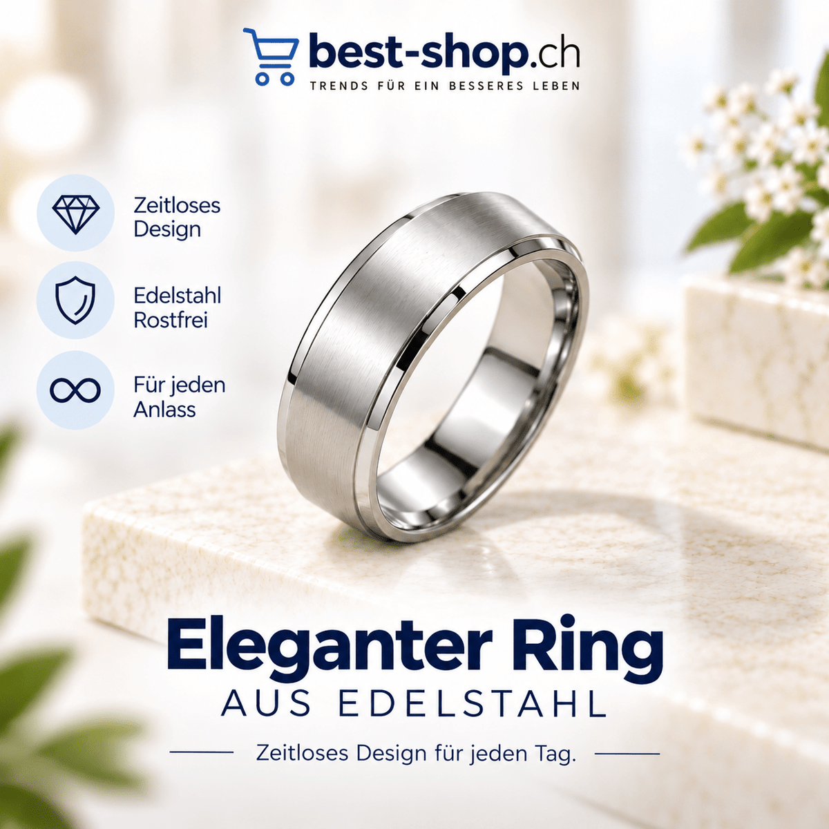 Eleganter Ring aus Edelstahl - best-shop