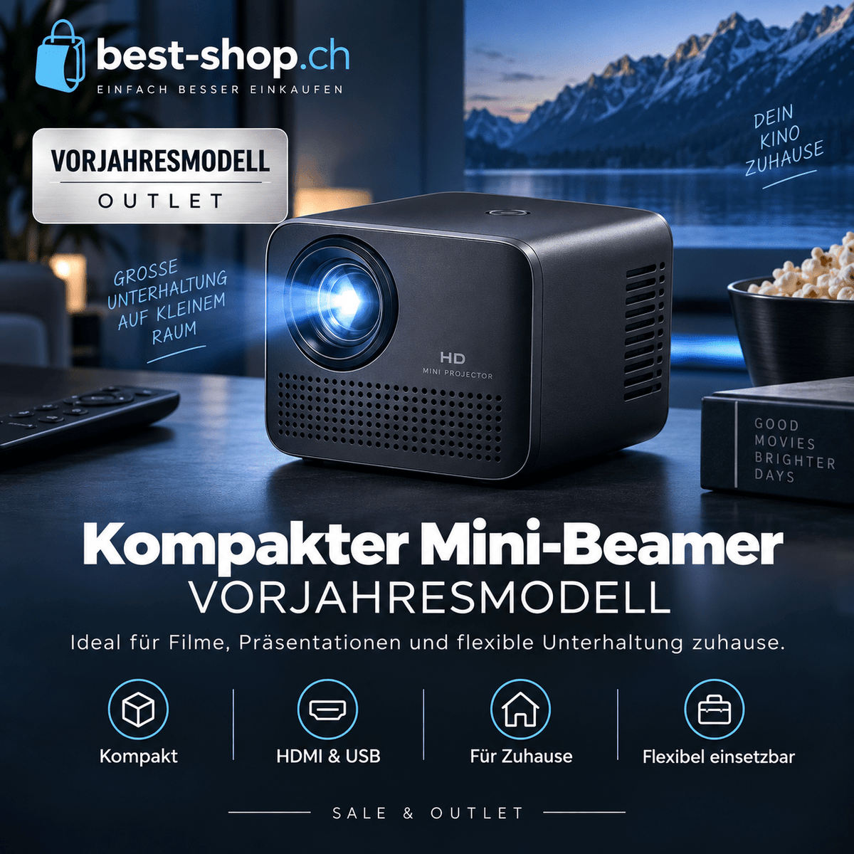 Kompakter Mini-Beamer Vorjahresmodell - best-shop