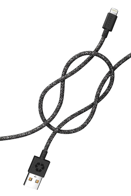 Schwarzes Apple MFi Lightning-Kabel 2 m mit USB-A Anschluss