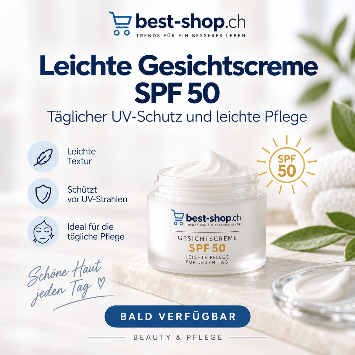 Leichte Gesichtscreme SPF 50 - best-shop