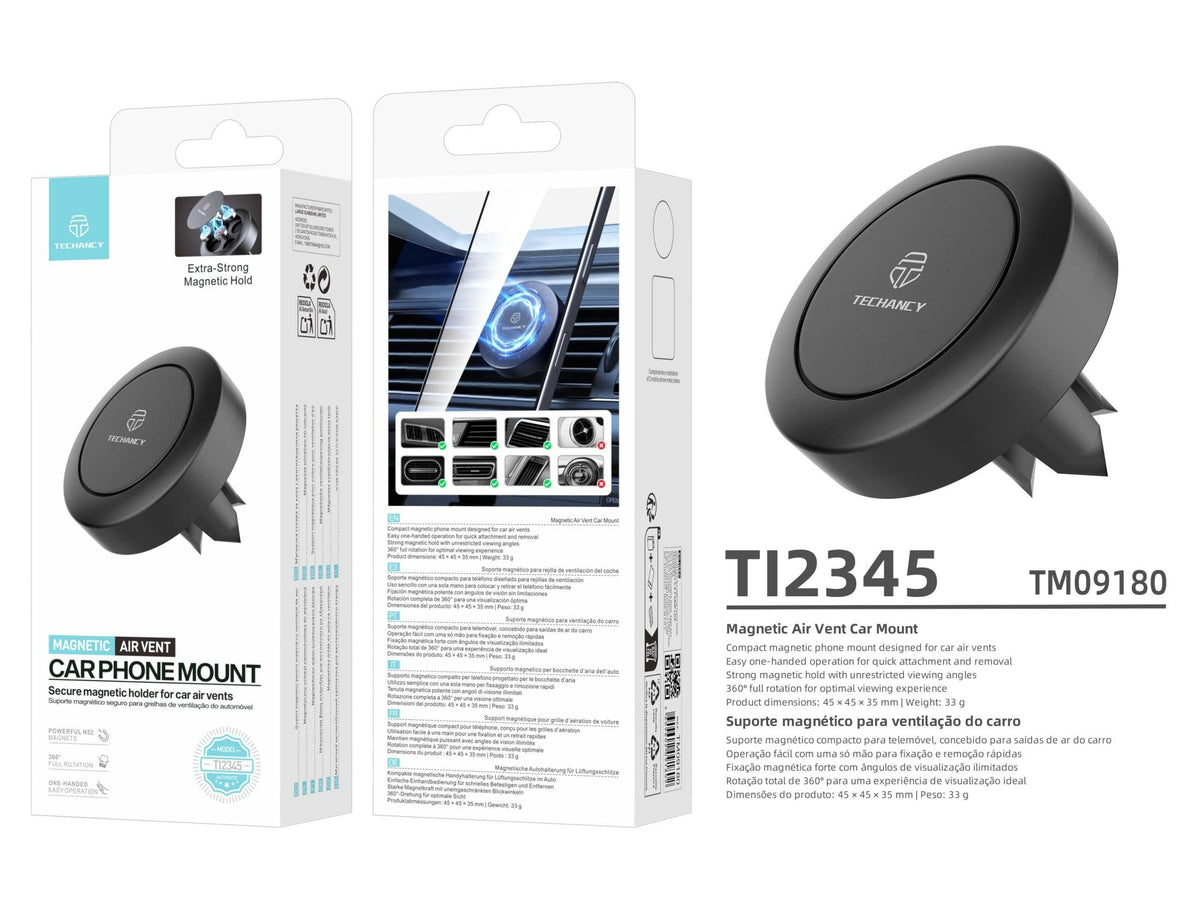 Magnetische Auto-Handyhalterung TI2345 für das Lüftungsgitter mit Verpackung und Produktdetails