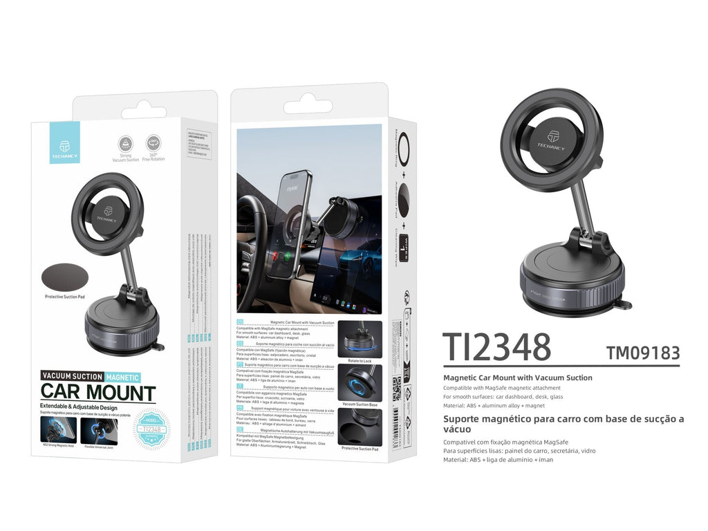 Magnetische Auto-Handyhalterung TI2348 mit Saugnapf, Verpackung und Produktdetails